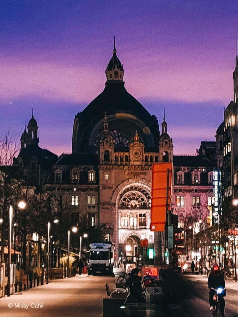 Antwerp Centraal Station at dawn