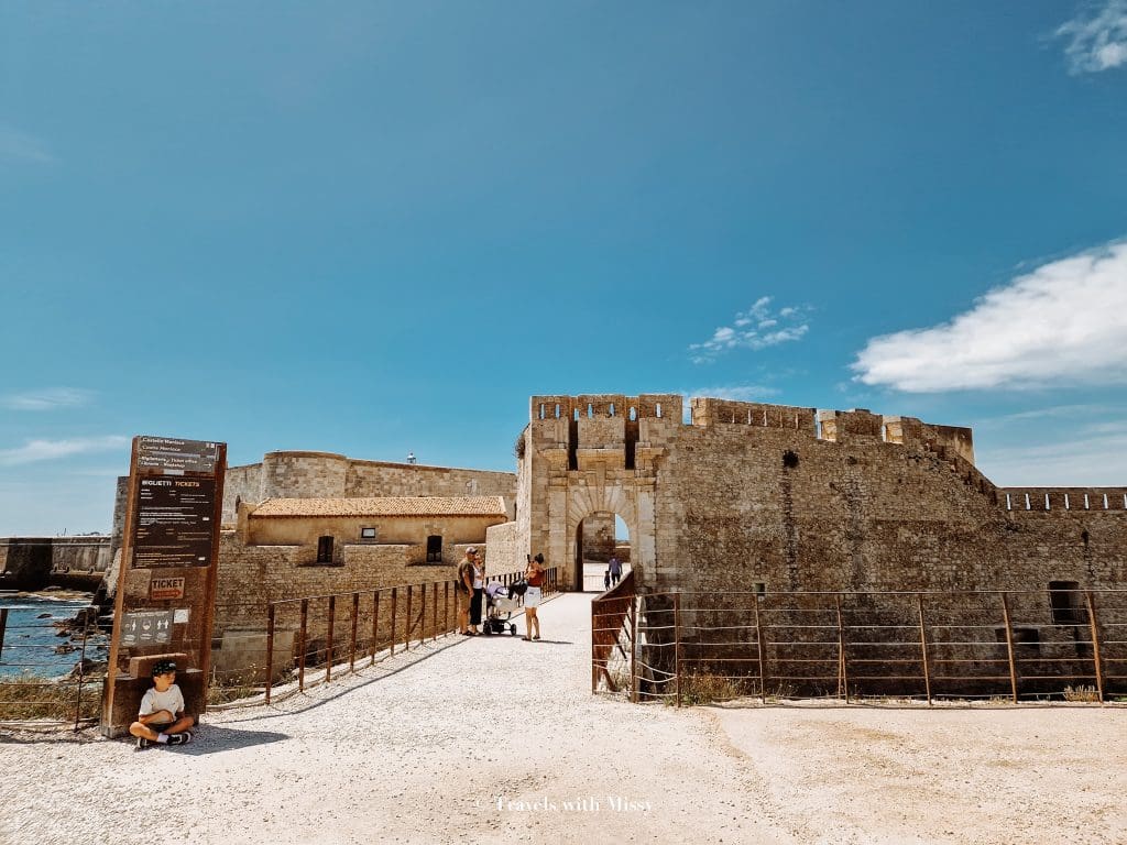 Exterior of Castello Maniace in Ortigia Sicily.