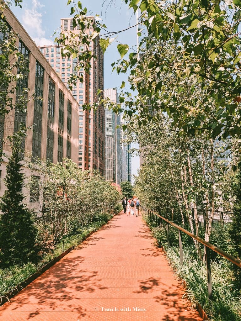 The leafy High Line crosses the western part of New York City.
