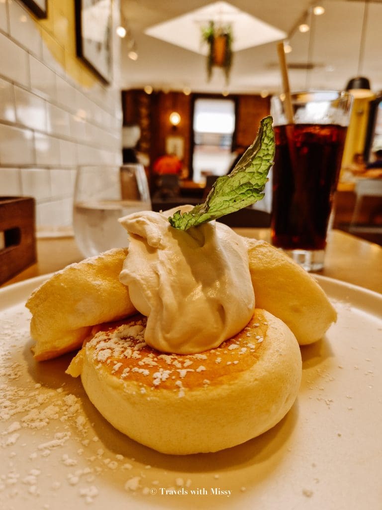 3 Large fluffy souffle pancakes from Flippers are an unmissable treat on a solo trip to New York.